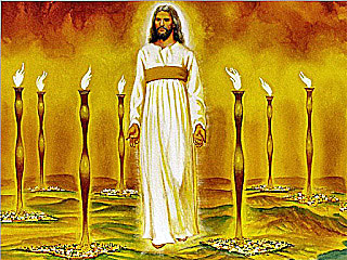 Picture, Jesus & Seven lampstands